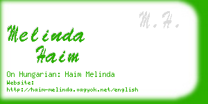 melinda haim business card